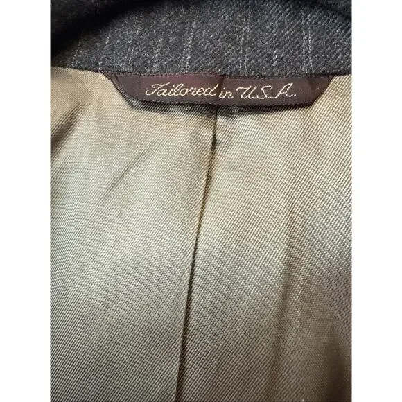 VTG Cricketeer Harris Men's 40S Tweed Wool Blazer Pinstripe Suit Jacket Ivy Trad